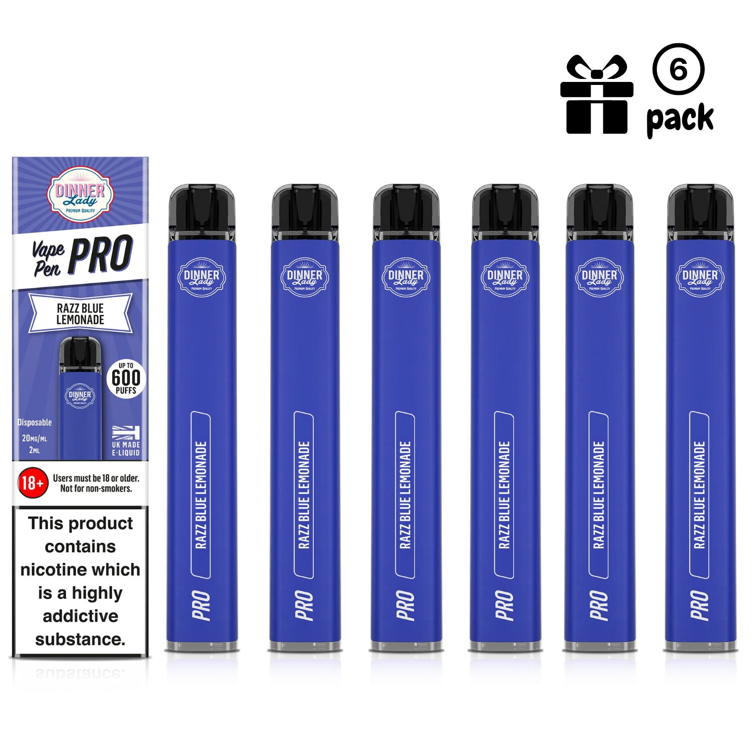 DL Vape Pen Pro Razzblue Lemonade (6 Pack)